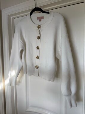 Philosophy Cream Cardigan with Gold Decorative Buttons